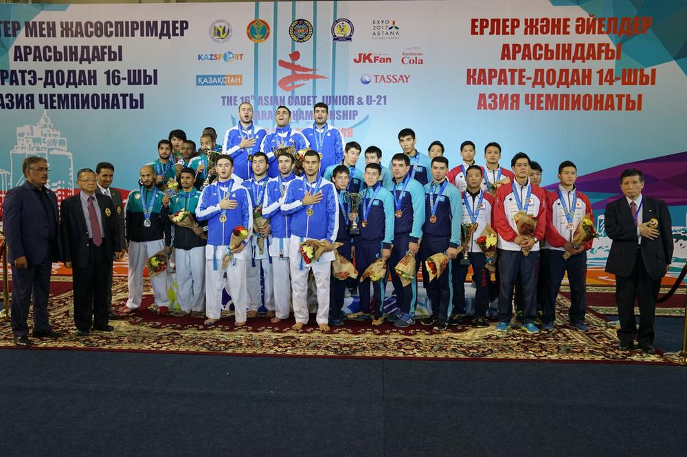 Командное мужское кумитэ на Чемпионате Азии по каратэ WKF 2017